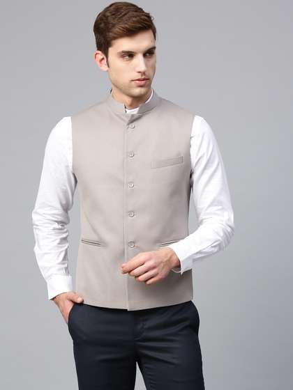 MANQ Men Solid Nehru Jacket