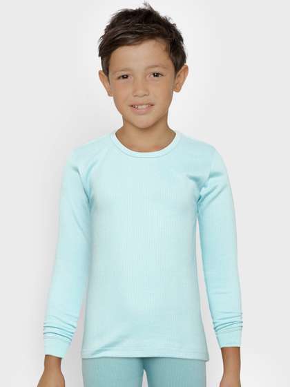 Kanvin Boys Pack of 2
                    Blue Ribbed Thermal T-shirts