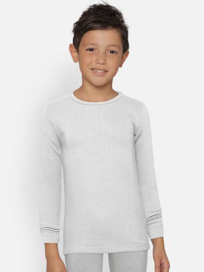 Kanvin Boys Pack of 2
                    Grey Ribbed Thermal T-shirts