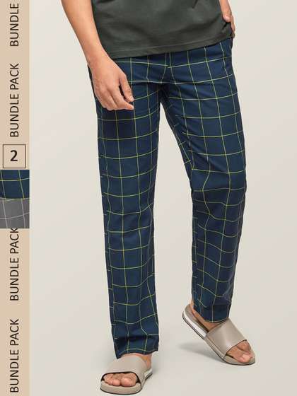 XYXX Men Super
                        Combed Cotton Pack of 2 Checkmate Lounge Pants
                        XYPYJM2PCKN06