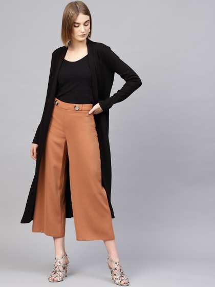 SASSAFRAS Women Black Ribbed Longline Open Front Shrug
