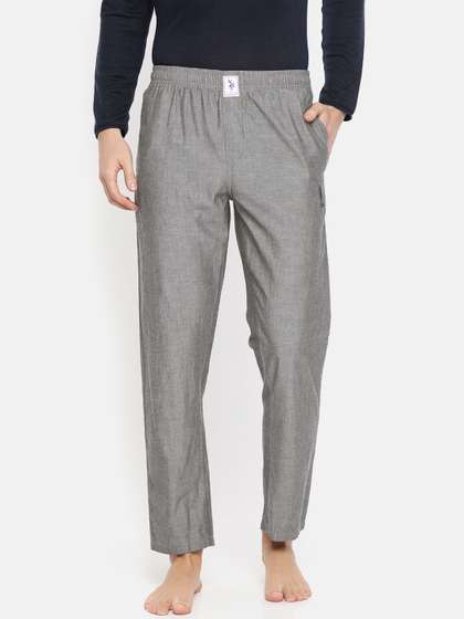 U.S. Polo Assn. Men
                        Grey Chambray Solid Lounge Pants I658-002-PL