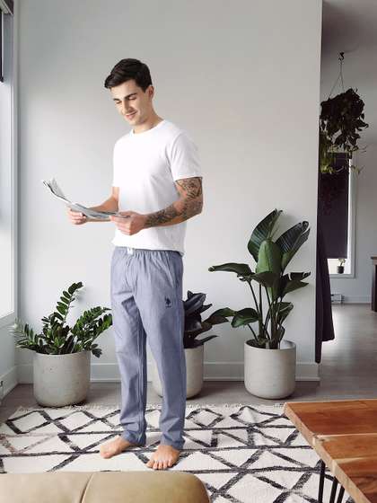 U.S. Polo Assn.
                          Men Navy Blue Chambray Solid Lounge Pants
                          I658-195-PL