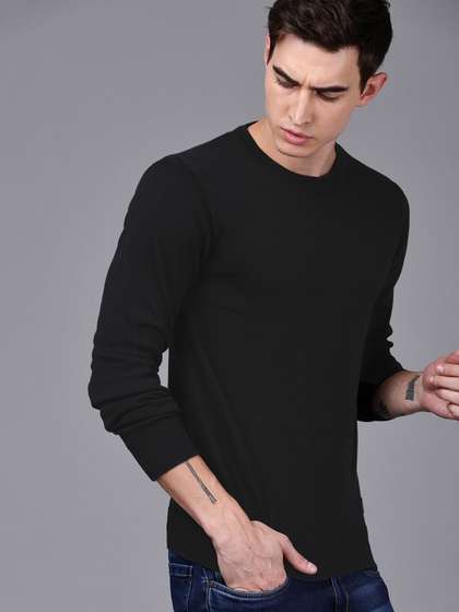 WROGN Men Black
                        Solid Pullover Sweater