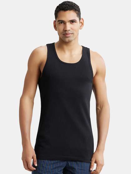 Jockey Back Scoop
                        Neck Ribbed Cotton Innerwear Vests-9922