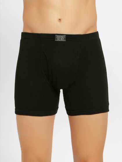 Jockey Men Black
                        Solid Trunks 8008-0105