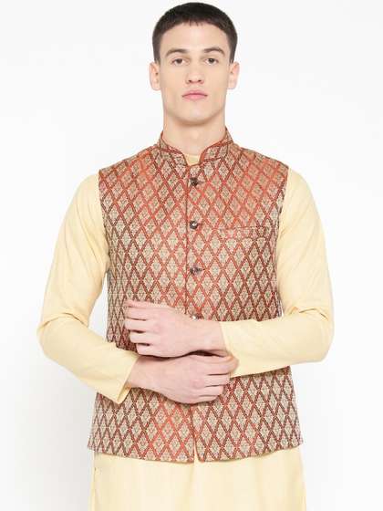 Badoliya & Sons Woven Design Nehru Jacket
