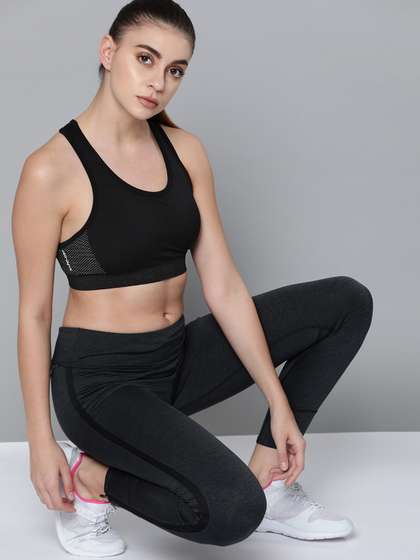 HRX by Hrithik
                        Roshan Black Solid Light Support Seamless Rapid
                        Dry Yoga Sports Bra