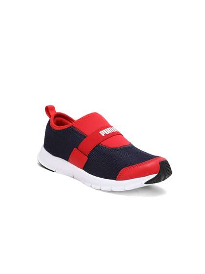 Puma Boys Navy Blue Red Colourblocked Flex JR Slip-On Sneakers