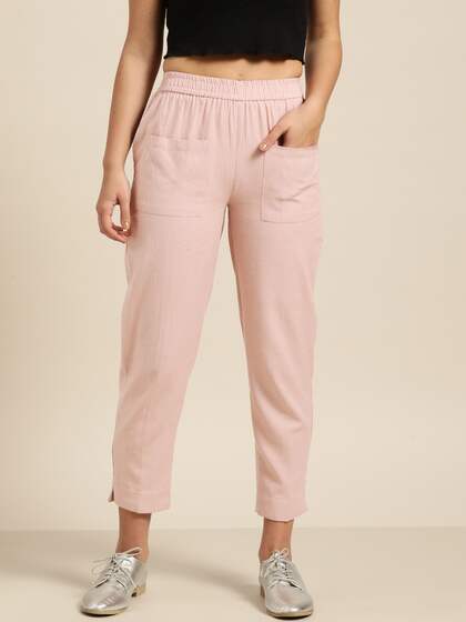 Shae by SASSAFRAS Women Pink Tapered Fit Trousers