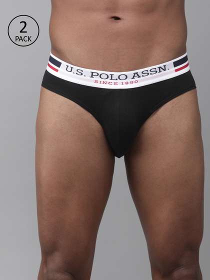 U.S. Polo Assn. Men
                        Pack of 2 Black Solid Briefs Y9I006-002-P2