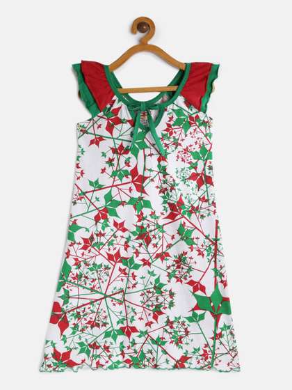 SINI MINI Girls
                    Multicoloured Printed Nightdress