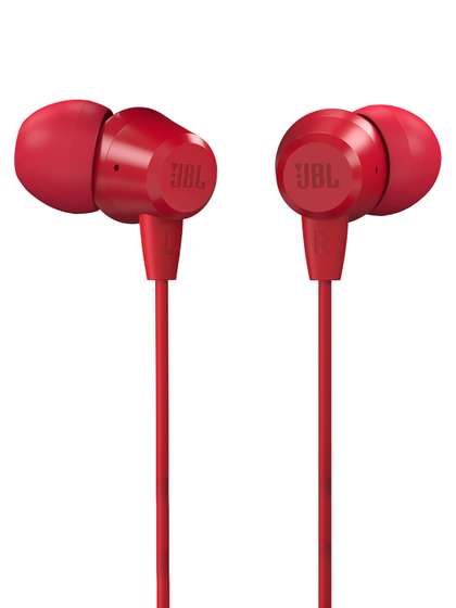 JBL Red C50HI Wired
                        in Ear Headphones with Mic - One Button
                        Multi-Function Remote