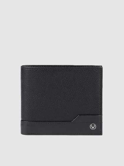 Allen Solly Men Black
                      Solid Two Fold Leather Wallet
