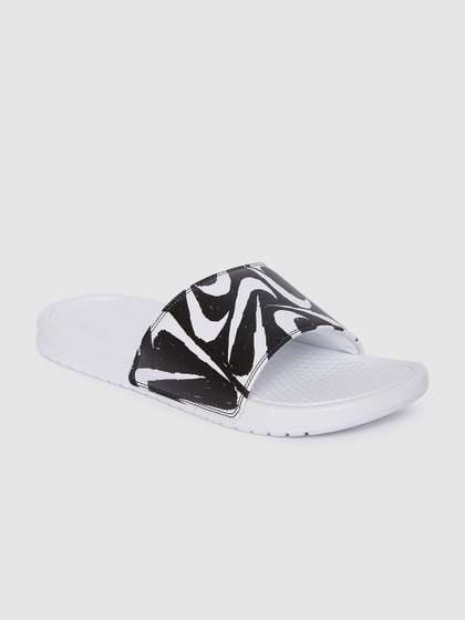 nike slippers for men white
