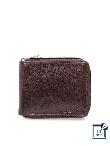 Teakwood Leathers Men
                      Brown Solid Leather Zip Around Wallet