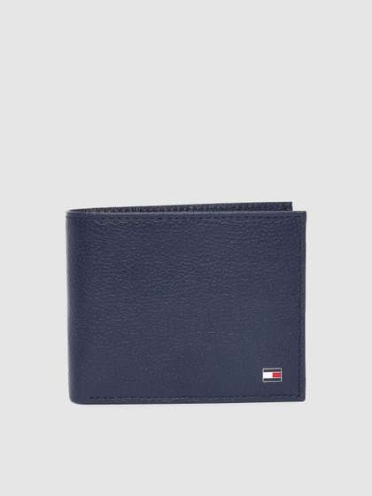 Tommy Hilfiger Men
                      Blue Solid Leather Two Fold Wallet