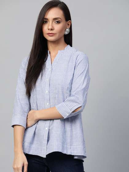blue formal shirt for ladies