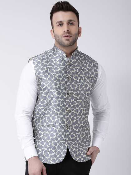 Hangup Men Woven Design Nehru Jacket