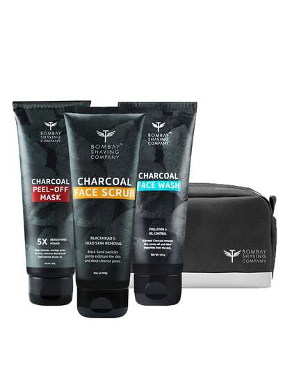 Bombay Shaving Company Pack Of 3 Charcoal Skin Care Travel Pack Combo