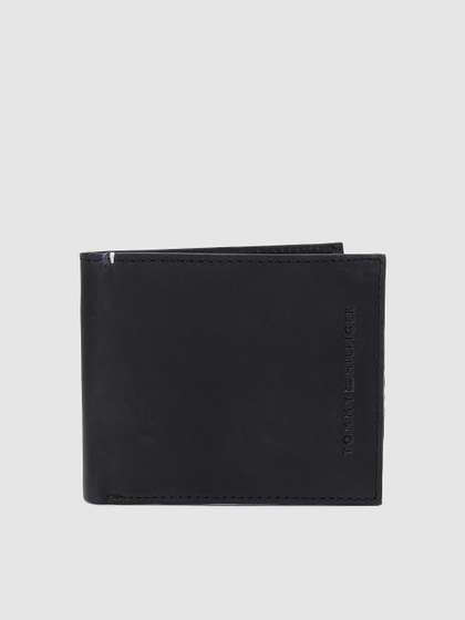 Tommy Hilfiger Men
                      Black Genuine Leather Two Fold Wallet