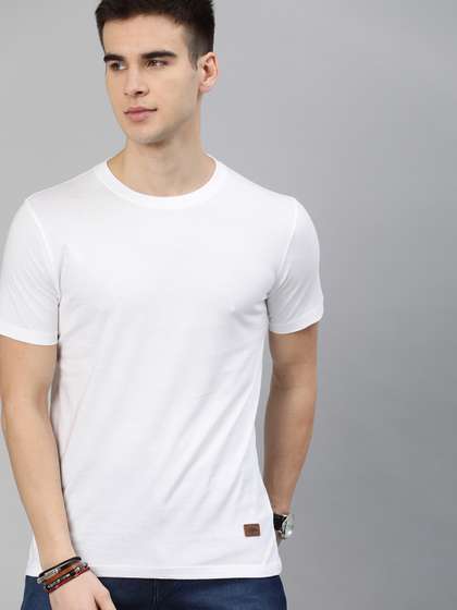 Roadster Men White Cotton T-shirt