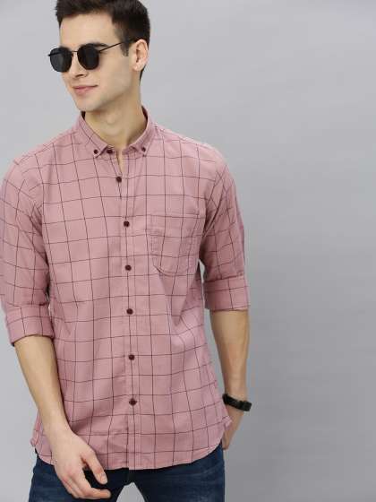 Mast & Harbour Men Mauve & Black Checked Pure Cotton Sustainable Casual Shirt