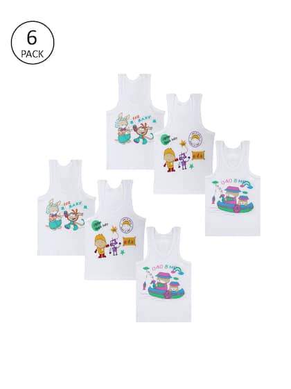 Superminis Infants Pack Of 6 White Printed Jhablas 50050-SMCOBVWH