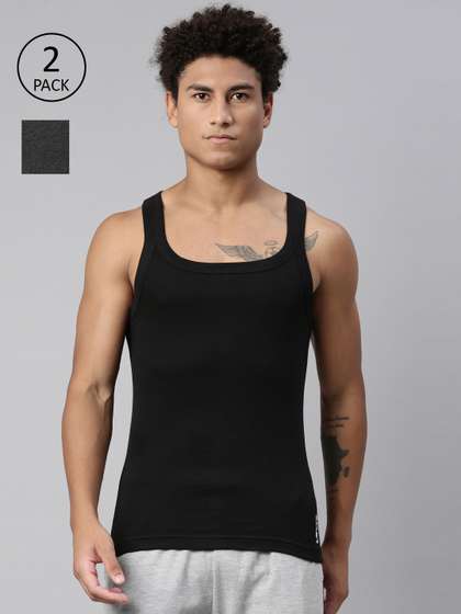 Levis Men Pack of 2
                        Solid Square Neck Sleeveless Pure Cotton Rib
                        Easy Tuck Sports Vest