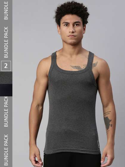 Levis Men Pack of 2
                        Solid Square Neck Sleeveless Pure Cotton Rib
                        Easy Tuck Sports Vest