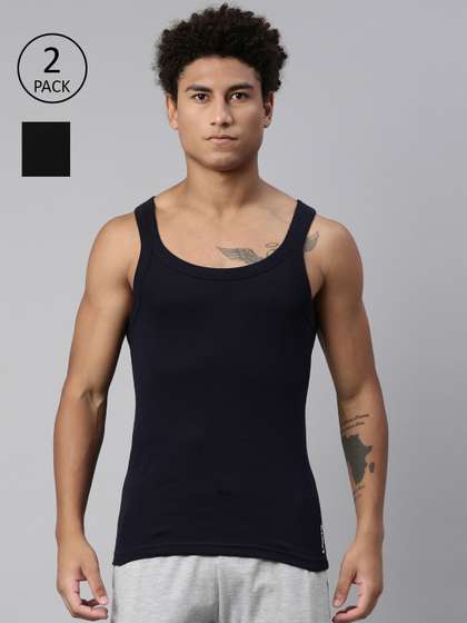 Levis Men Pack of 2
                        Solid Square Neck Sleeveless Pure Cotton Rib
                        Easy Tuck Sports Vest