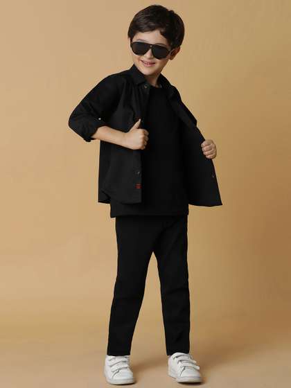TALES & STORIES Boys
                    Black Mid-Rise Slim Fit Clean Look Stretchable Denim
                    Jeans