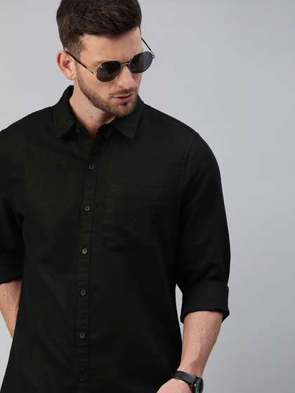 WROGN Men Black Slim
                        Fit Cotton Casual Shirt
