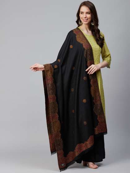 WEAVERS VILLA Women Woven Design Winter Shawl