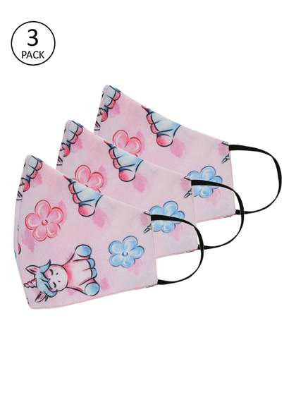 Tossido Kids 3 Pcs
                        3-Ply Cartoon Printed Premium Cotton Outdoor
                        Reusable Masks