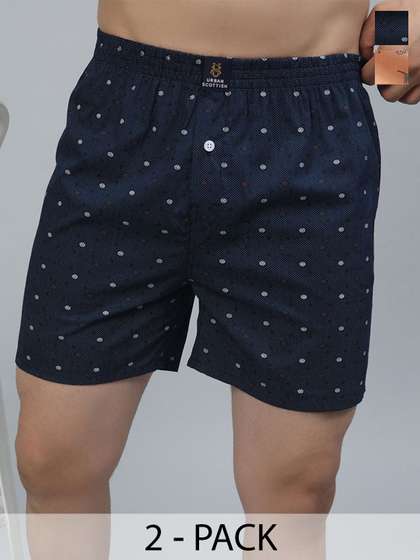 URBAN SCOTTISH Men
                          Pack of 2 Printed Pure Cotton Boxers