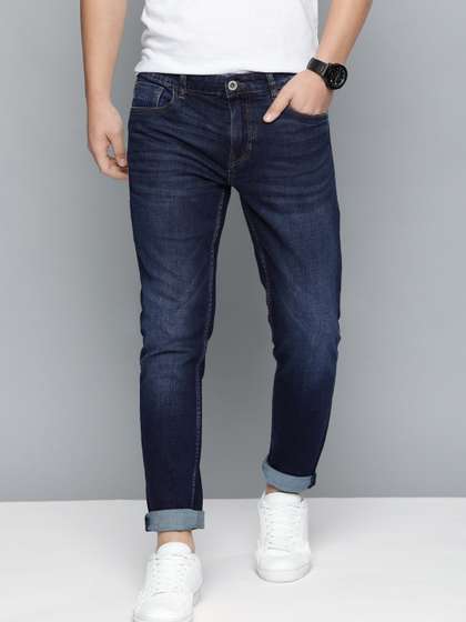 Mast & Harbour
                        Men Navy Blue Tapered Fit Mid-Rise Mildly
                        Distressed Stretchable Jeans