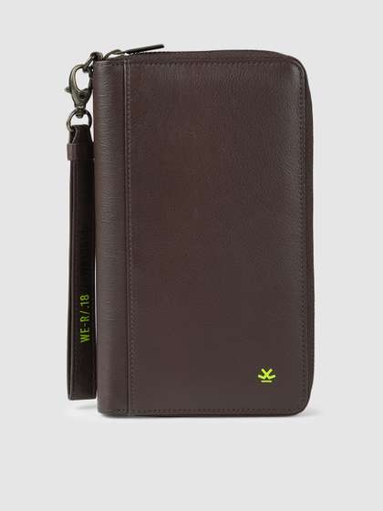 WROGN Men Brown Solid
                    Leather Passport Holder