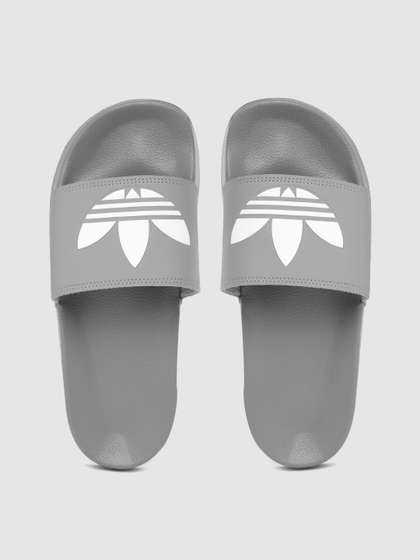 ADIDAS Originals Men
                    Grey & White Brand Logo Print Adilette Lite
                    Sustainable Sliders
