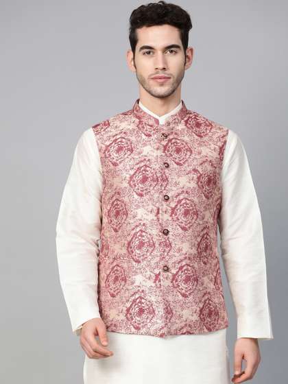 MANQ Men Woven Design Nehru Jacket