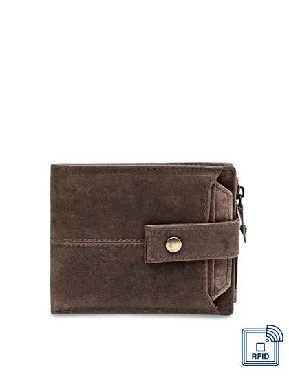 Teakwood Leathers Men
                      Brown Solid Zip Around Wallet