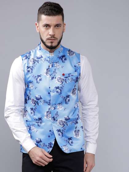The Indian Garage Co Men Printed Nehru Jacket