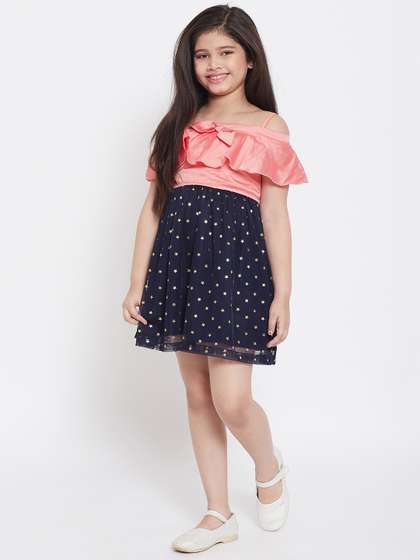 StyloBug Girls
                    Peach-Coloured Printed Fit and Flare Dress