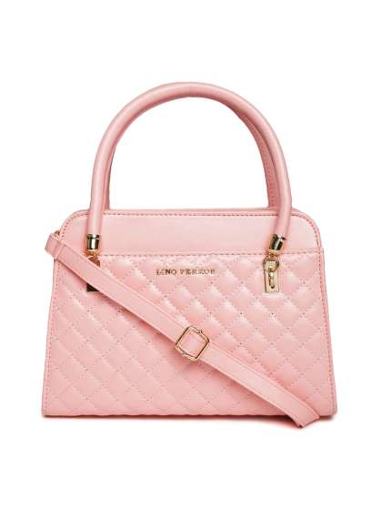 Lino Perros Handbags Online In India At Lisa Haydon For Lino Perros Pink Quilted Handbag With Detachable Sling Strap