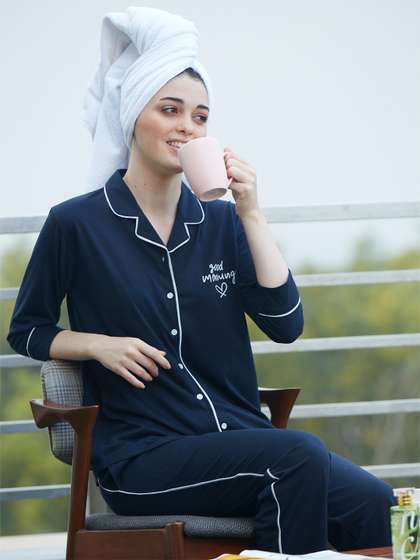 Zeyo Women Navy Blue
                        Night suit