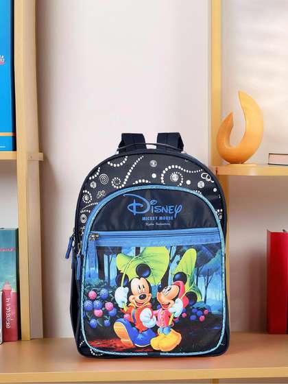 Kuber Industries Kids
                    Navy Blue Disney Mickey Minnie Mouse Backpack