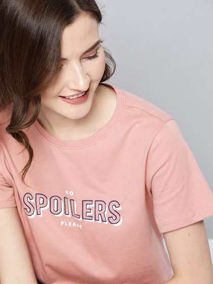 Mast & Harbour
                        Women Pink Printed Round Neck T-shirt