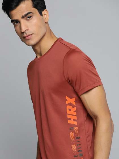 HRX by Hrithik Roshan HRX By Hrithik Roshan Men Intense Red Typographic Rapid-Dry Antimicrobial Training Tshirt