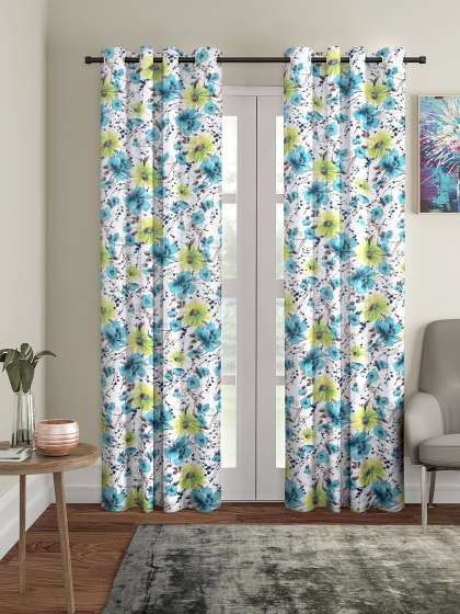 Cortina Set of 2 Floral Printed Door Curtains