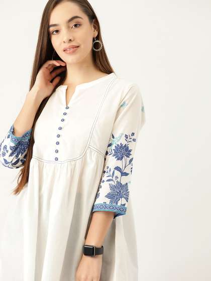 Anouk X fwd White Mandarin Collar Empire Top